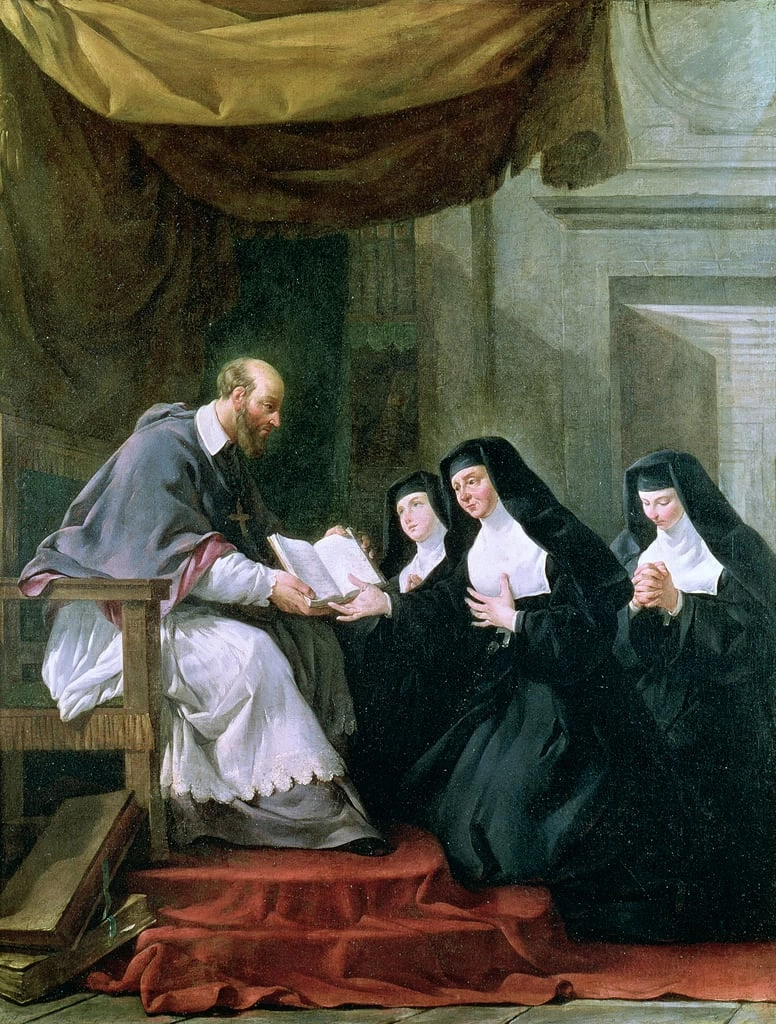 Hallè Noël - San Francesco di Sales da la regola della visita a Santa Giovanna di Chantal, chiesa di Saint, Louis, en, L'Ile, Parigi